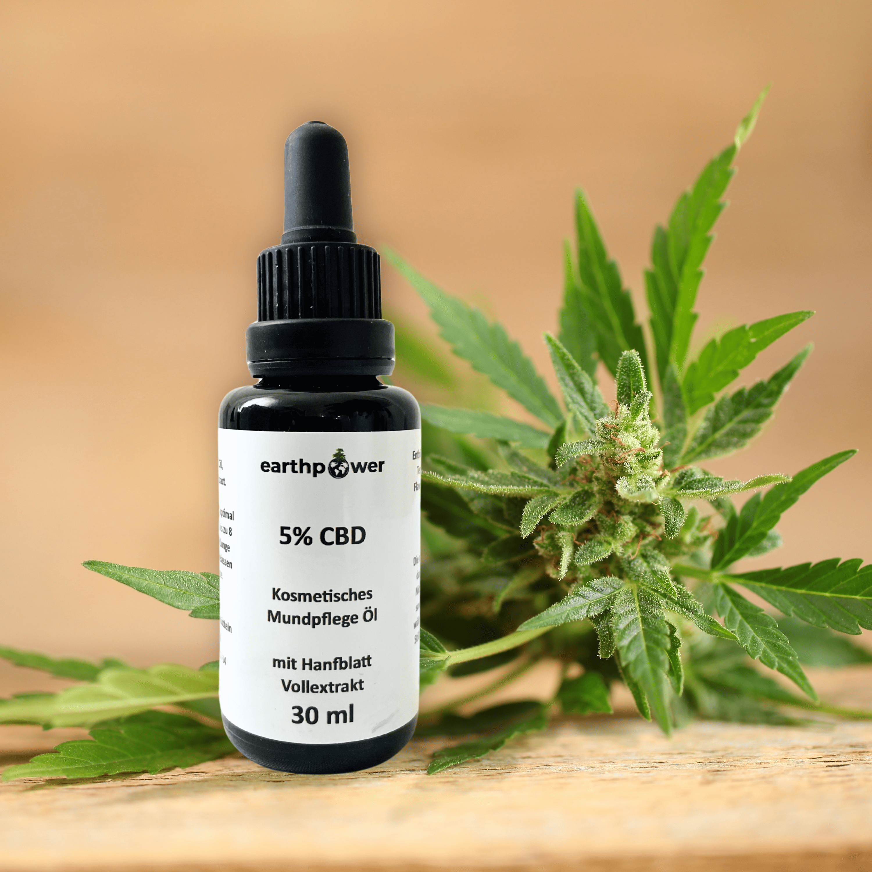 Kosmetisches CBD Mundpflegeöl 5% mit Hanfblatt Vollextrakt